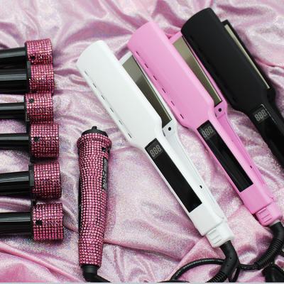 China Outdoor Professional Heating Rechargeable Hair Straightener Custom 2 Settings Flat Iron Ceramic Fast Hair Straightener for sale