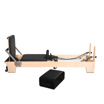 China Customize Logo Packing Foldable Wooden Body Balance Reformer Pilates Machine Pilates 240*69*73cm for sale