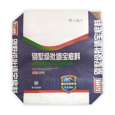 China Recyclable Custom Made Moisture Proof Multi Valve Wallpaper 15kg Bags With Your Own Logo for sale