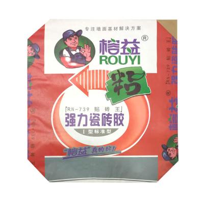 China 20kg recyclable printed valve paper block bottom bag for cement paper package for sale