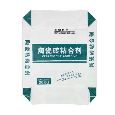 China Recyclable Custom Design 30kg PP Woven Valve Beauty Packaging Bags Tile Adhesive Sealant Bag for sale