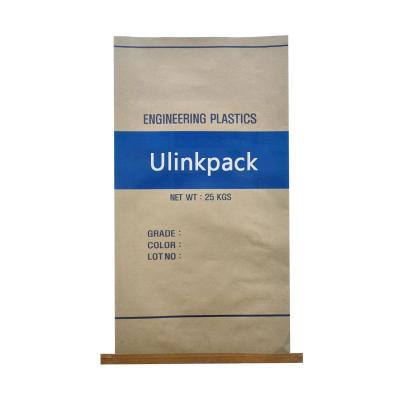 China 25kg Recyclable Kraft Paper Plastic Composite Bag Poly Customized Paper Bag for sale