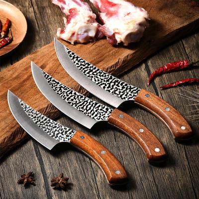 China Stocked Professional Serbian Boning Knives Butcher Chef Kitchen Viking High Carbon Steel Hand Forged Spade Cleaver Knife for sale