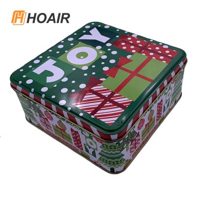 China Sealing Custom Design Square Shape Tin Can Metal Gift Box Cookie And Cookie Tin Can Te koop