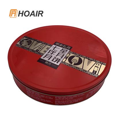 China Custoom Large Stylish Cookie Tin Jar Round Shape Metal Tin Box Cookie Gift Tin Container for sale