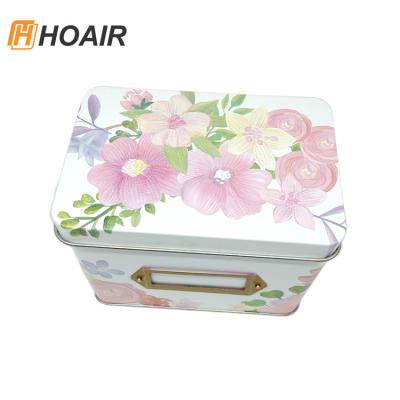 China Decorative Rectangular Recycable Matierials Shape Metal Candy Tin Boxes Stationery Tin Box for sale