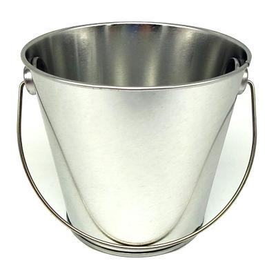 China Mini Size Metal Round Shape Cosmetic Bucket With Metal Handle for sale