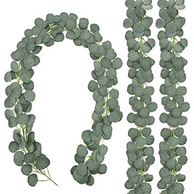 China Hot Selling Home Decoration Eucalyptus Garland Artificial Eucalyptus Leaves Garland Wedding Backdrop Decoration Greenery Vine for sale