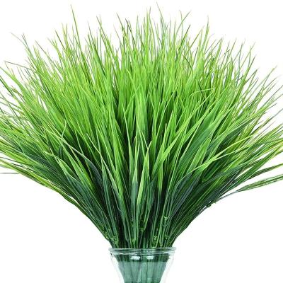 China Outdoor Plastic Artificial Plants, UV Resistant Plastic Wheat Grass Artificial Shrubs For Outdoor Faux Greenery Stems Grass for sale