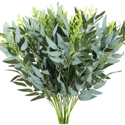 China Modern Direct Artificial Guide Layout Road Wedding Plant Artificial Plant Leaves Silk Willow Leaves Single Stem for sale