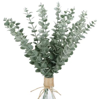 China Minimalist Hot Selling Artificial Eucalyptus Ribbon Dollar Leaves Branches Greenery Stems Wedding Table Decoration For Vase for sale