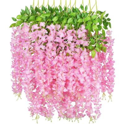 China Wedding Artificial White Foliage Wedding Decoration Garland Wall Hanging Plants Table Flower Centerpiece Hot Sale Wisteria Flower Vines for sale