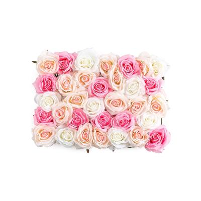 China Promotional Wholesale 3D Home Decoration Promotional Perfect Non-fading And Anti-aging Durable Artificial Rose Flower Wall Floral Backdrop for sale