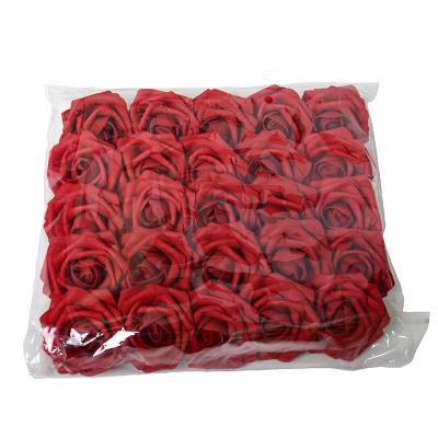 China Home Decoration Rose Flowers Head Hot Sale Artificial Fake Foam Rose Flowers for wedding decor bouquet 25heads in bag for sale