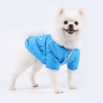 China Sustainable Fashion Autumn Winter Pet Clothes Pocket Windproof Warm Puppy Hat Puppy Coat for sale