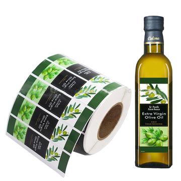 China Waterproof Clear Label Glossy Adhesive Sticker Waterproof For Olive Oil Bottle Label for sale