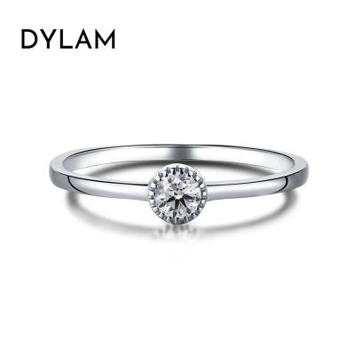 China Fashionable Dylam925 Wedding Ring Set Sterling Silver Ladies Rings Women Fashion Couples Mosanite Stone for sale