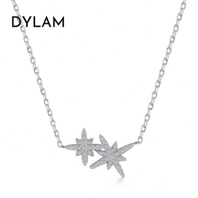 China FASHIONABLE Hot Selling Dylam Brand Design S925 Sterling Silver Sparkling Star Pendant Necklaces Jewelry For Women for sale