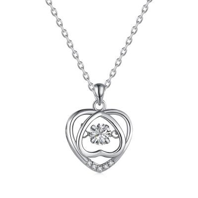 China Dylam CLASSIC Wholesale Price NO MOQ Chains Sterling Silver Heart Shaped Necklace Pendant Charms Thin Necklace Jewelry 925 for sale