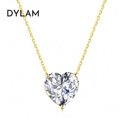 China Dylam Heart Shape Nickel Free Lead Free Love Couples Minimalist 925 Sterling Silver Necklace Birthday Party Jewelry Set Accessories for sale