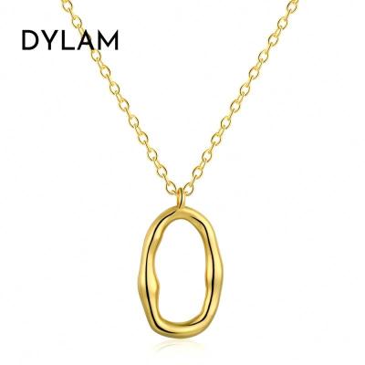 China CLASSIC Geometric Irregular Outer Round Jewelry Dylam S925 Sterling Silver Necklace Pendant Minimalist Necklaces For Women for sale