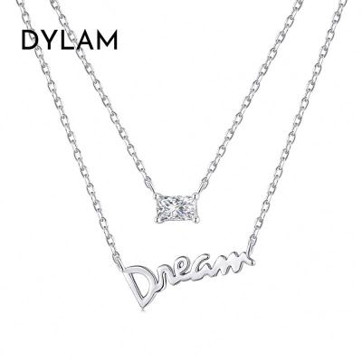 China Dylam 2021 925 Dreamy CLASSICS 5A CZ Double Layered Womens Chain Jewelry High Quality Silver Sterling 5cm Necklace Extender for sale