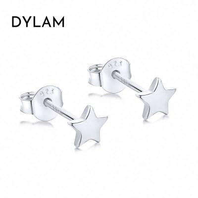 China Simple Dylam Lead Free Nickel Free Star Shape Tiny Love Gifts Women Kids CZ 5A Charm Jewelry Stud Earrings s925 for sale