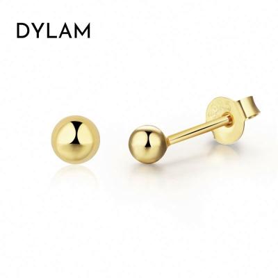 China TRENDY Dylam S925 Sterling Silver Round Beads Peas Mini Bone Studs Female Pierced Ear Studs Fashion Jewelry for sale