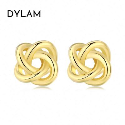 China Simple Dylam Lead Free Nickel Free Cross Shape Flower Love Gifts Shape Women Kids CZ 5A Charm Jewelry Stud Earrings s925 for sale