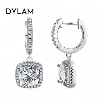 China Dylam CLASSIC 2022 NEW Unique Wholesale Women Plated Simple Zircon Bling Jewelry Drop Earring 925 Sterling Silver for sale