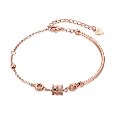 China Fashionable Luxury Custom Adjustable Bracelet 925 Silver Rose Gold Plated Women Jewelry TRENDY Dylam New Designs for sale