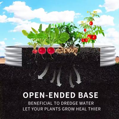 China Warm verkopen op maat gegalvaniseerd staal ovaal verhoogd tuinbed planter doos voor buiten metalen tuinbed Te koop