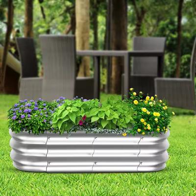 China Gegalvaniseerde verhoogde tuinbed Metalen stalen planters doos voor bloemenplanters Groenten Te koop