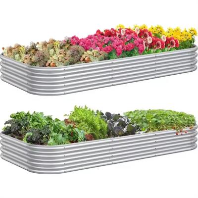 China Metalen verhoogde tuinbed voor groenten, bloemen, grote plantenbak OEM Outdoor gegalvaniseerd decorontwerp Te koop