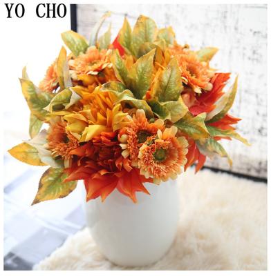 China Real Touch Artificial Flower YO CHO Home Decoration Dahlia Flower Large Artificial Flower Wedding Table Centerpieces Romantic Silk Dahlia Silk Dahlia for sale