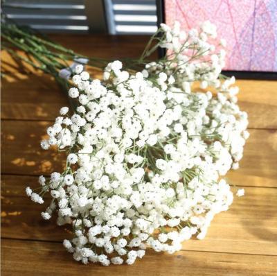 China Eco-friendly Fake Home Party Hotel Fern Leaf Baby-breath White Plastic Flower Artificial Flower Bouquet Decorations DIY for sale