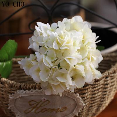 China Wholesale Cheap Single Real Silk Hydrangea Head Flower Decor Christmas Price Artificial Flower Decoration Eco-friendly Touch And Flower Wall Decor for sale