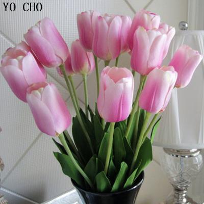 China Bouquet YO CHO Tulips Artifical Flowers Silk Artificial Flowers Silk Branch Tulip Flowers for Artificial Tulips Wedding Home Decoration Flowers for sale