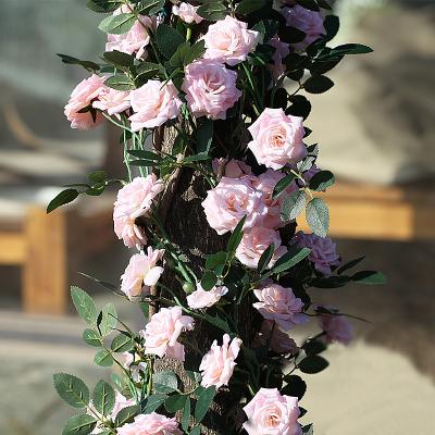 China Decorative Artificial Silk Wisteria YO CHO Peony Real Touch Rose Garland Wisteria Home Christmas Vine Rose Flower Eco-friendly High Quality Wedding Decoration Flowers for sale