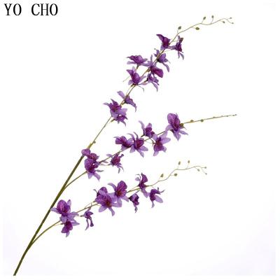 China YO Eco-friendly CHO Customized Wholesale High Quality Silk Vanda Orchid Flower Artificial Flower For Christmas Home Wedding Decoration for sale