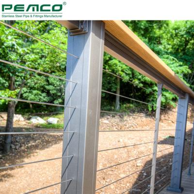 China Modern Factory 304 Stainless Steel 316 Wire Railing Cost Per Meter Best Outdoor Mount Cable Railing System for sale