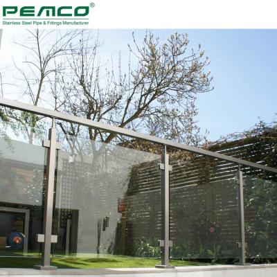 China Modern Exterior Glass Panel Deck Railing Side Mounted Stainless Steel Glass Balcony Railing for sale