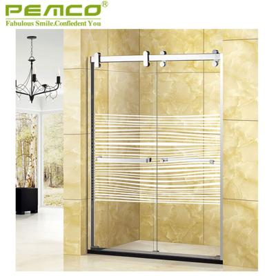 China Frameless Single Roller Shower Door Large Double Glass Sliding Shape Bathroom Enclosure for sale