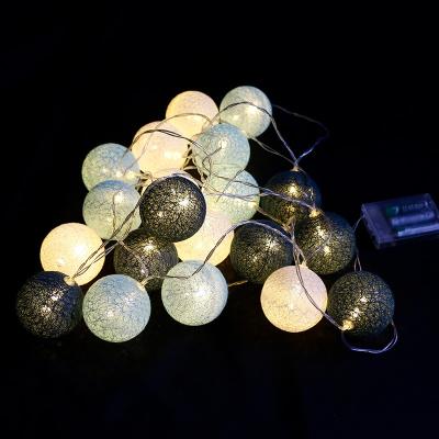 China Hot White Colorful Christmas Wedding Party String Cotton Ball Battery Latest LED String Light Home String Light for sale