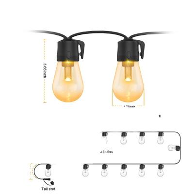 China Remote Control S14 Christmas Tree String Light Ip65 Outdoor Waterproof Warm White Bulb Wedding Party 15 for sale