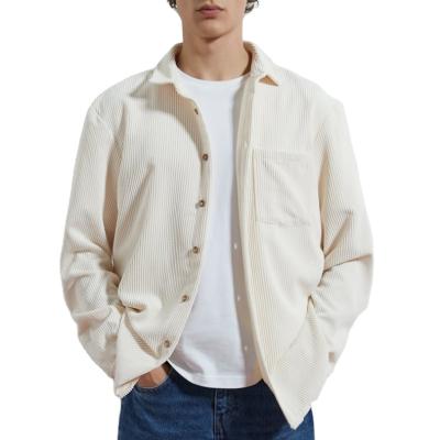 China OEM Dongguan Full Sleeve White Shirts Casual Custom Men's Autumn Clothing Wholesale Corduroy Breathable Fabric Overshirt for sale