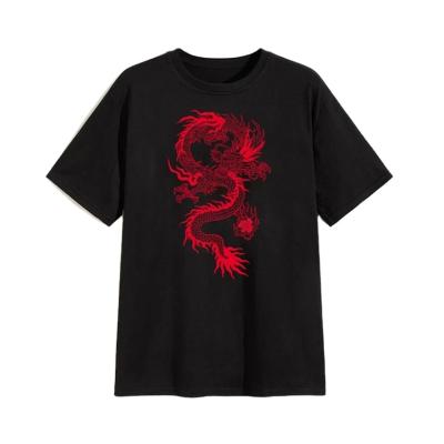 China Anti-wrinkle Hip Hop Printing Custom Logo Man Men'S Chinese Style T-shirts Dragon Printing T-shirt for sale