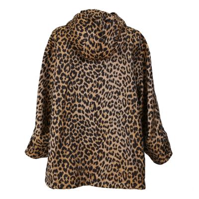 China Anti-wrinkle Autumn Winter Women 'S Short Coats Jacket Ladies Casual Fur Lapel Leopard Print Warm Faux Coat for sale