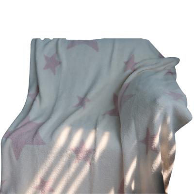 China Xingheng 2022 Folded Polyester 100% Sofa Blanket Customization Luxury Blankets With Star Pattern Pink Color for sale