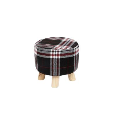 China Large Size Convertible Modern Red Stripe Living Room Furniture Ottoman Wooden Stools Stools Living Room Space Saving Stool for sale